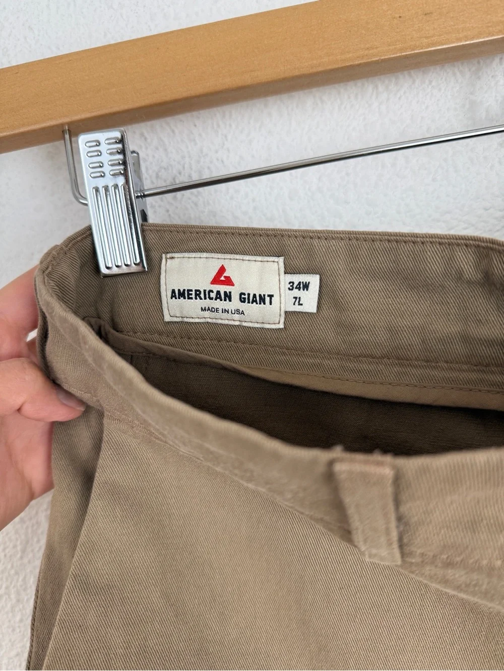 American Giant Men's Khaki Brown Chino Shorts 34